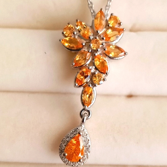 Jewelry - NATURAL TANZANIAN MANDARIN GARNET, ZIRCON NECKLACE